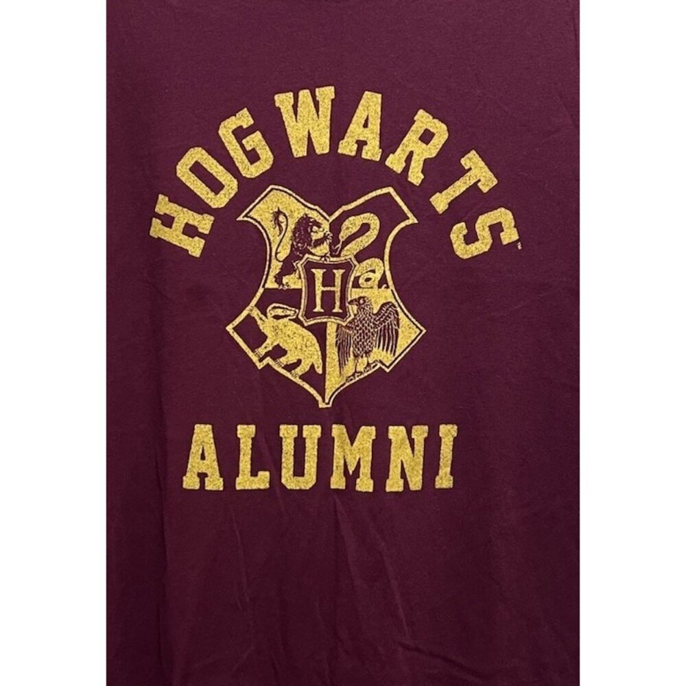 Hogwarts Alumni Short Sleeve T-Shirt ~ Large ~ Unisex ~ Burgundy - Picture 2 of 4